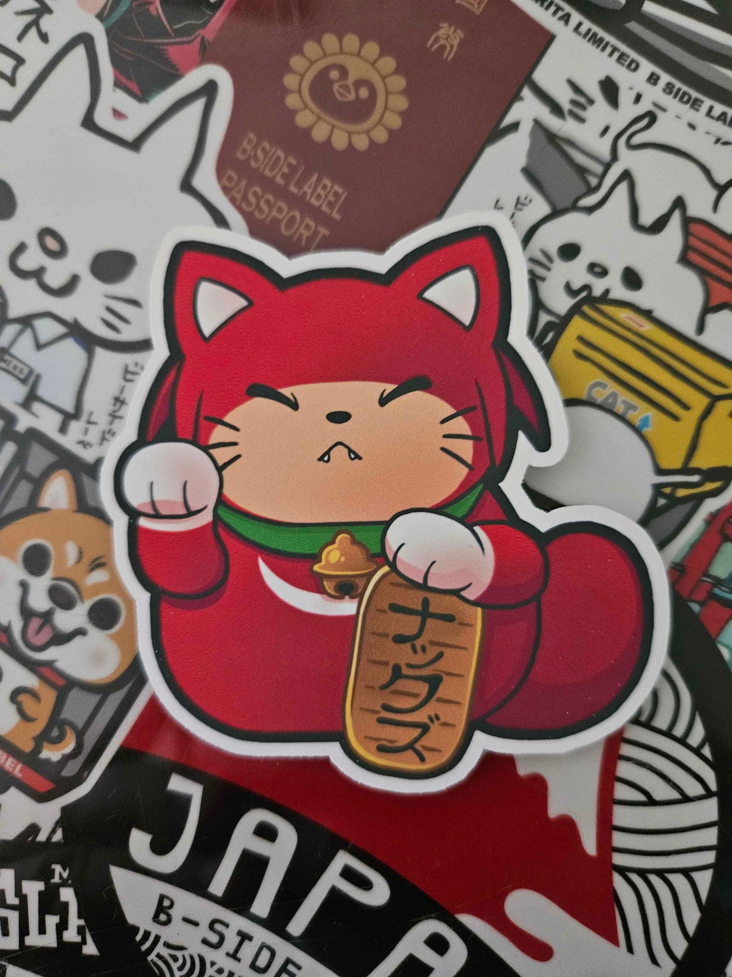 Knuckles Lucky Cat Sticker